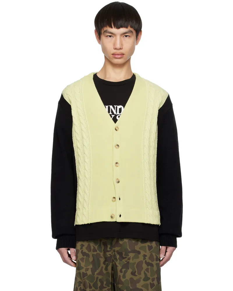 AWAKE NY Off-White & Black Contrast Cardigan Ivory