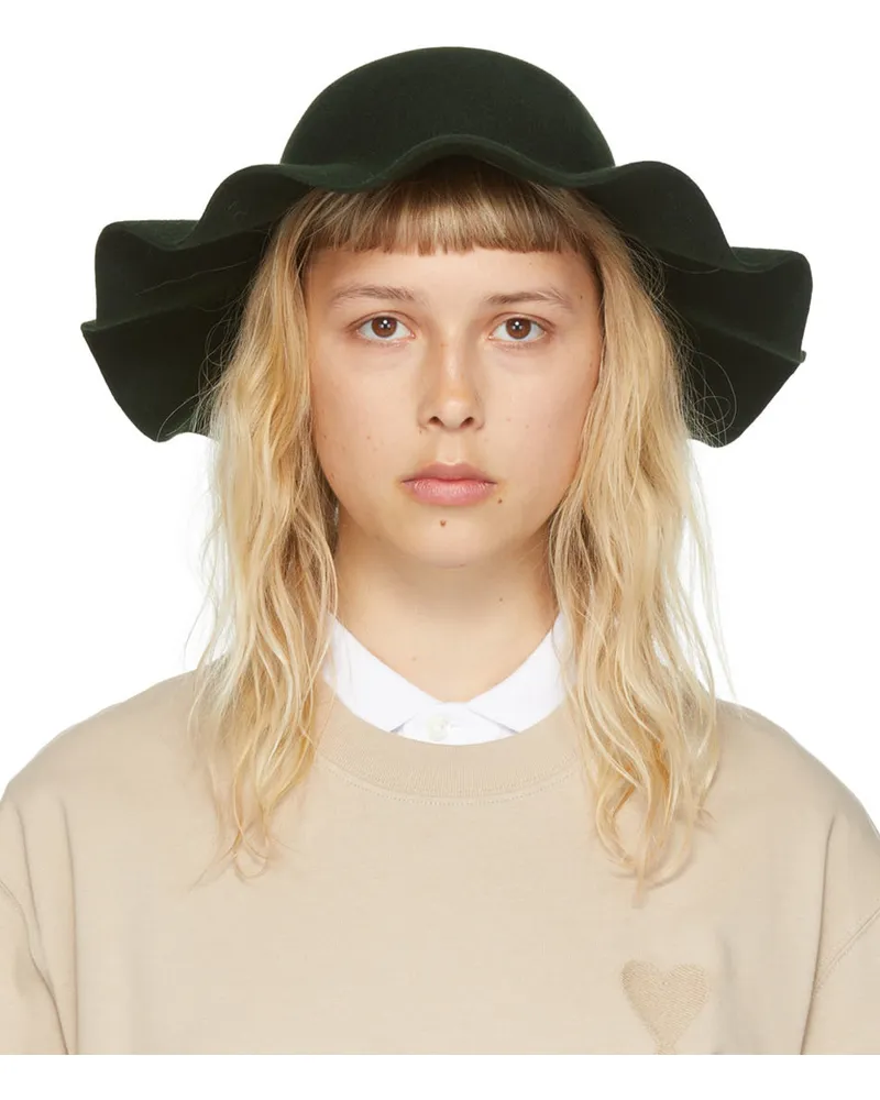 AMI Paris Green Borsalino Edition Felted Hare Fur Hat 311