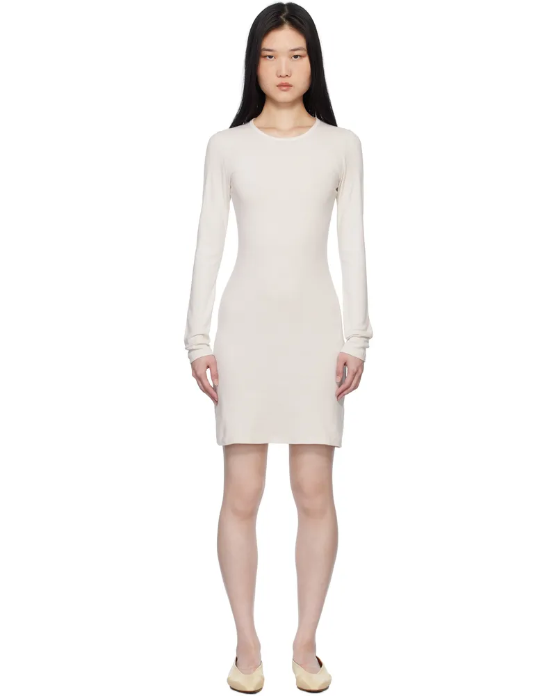 Gil Rodriguez Off-White Long Sleeve Bellevue Minidress Birch