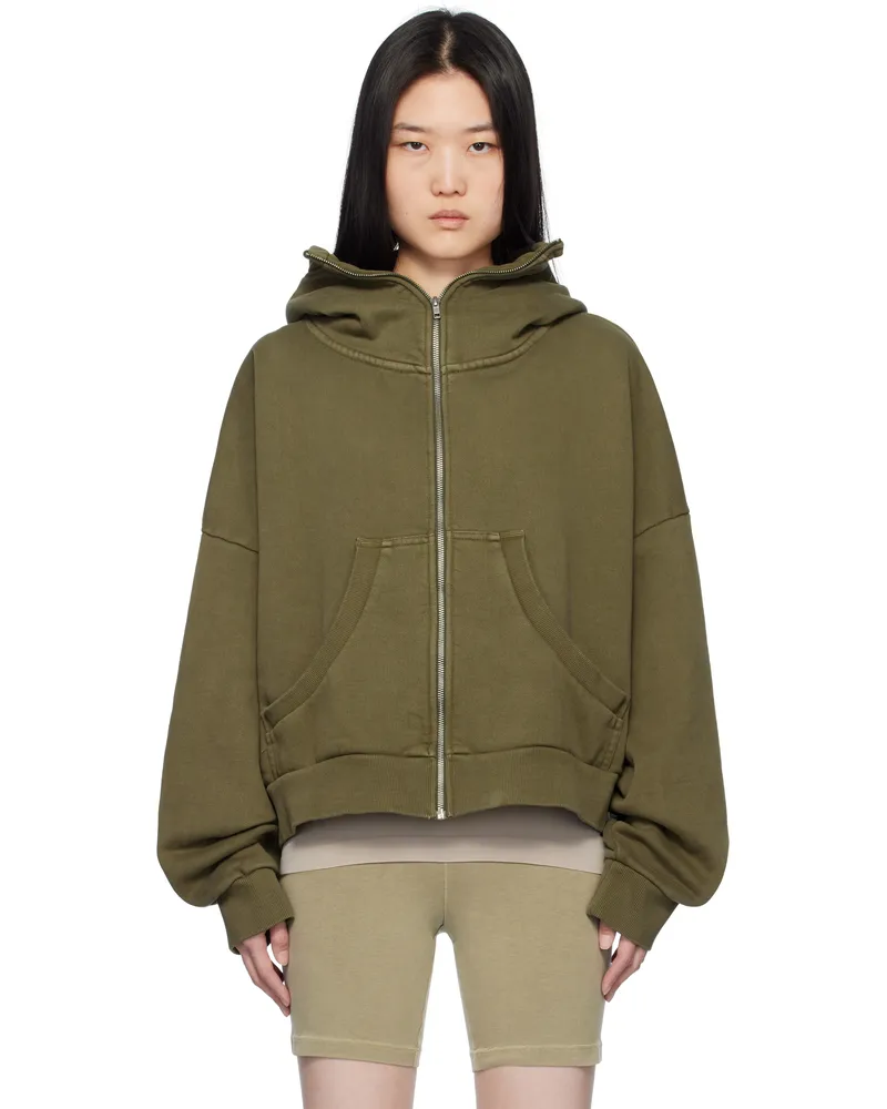 Entire Studios Khaki Full Zip Hoodie Military