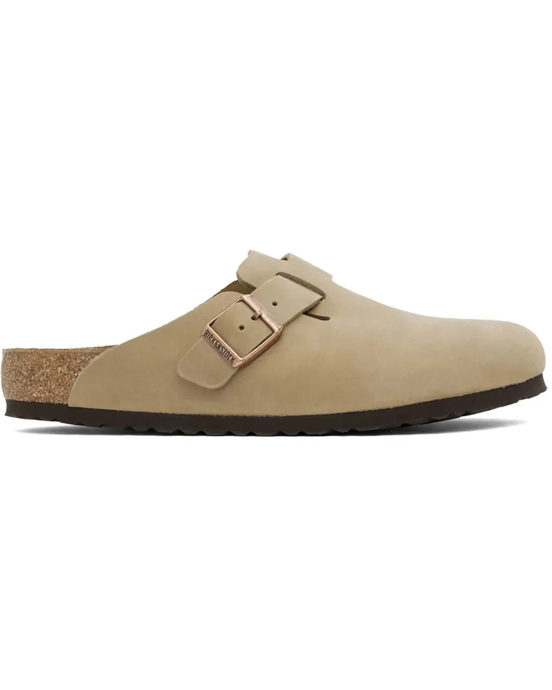 Birkenstock Brown Regular Boston Oiled Leather Clogs Tobacco
