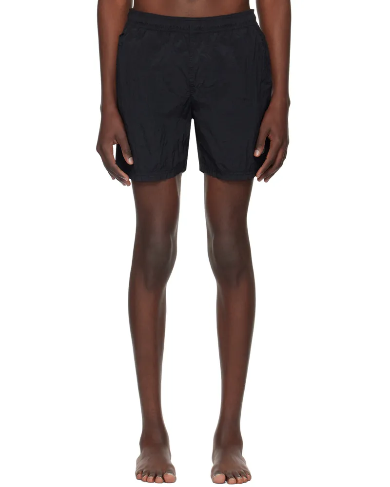 Stone Island Black Crinkled Swim Shorts A0029