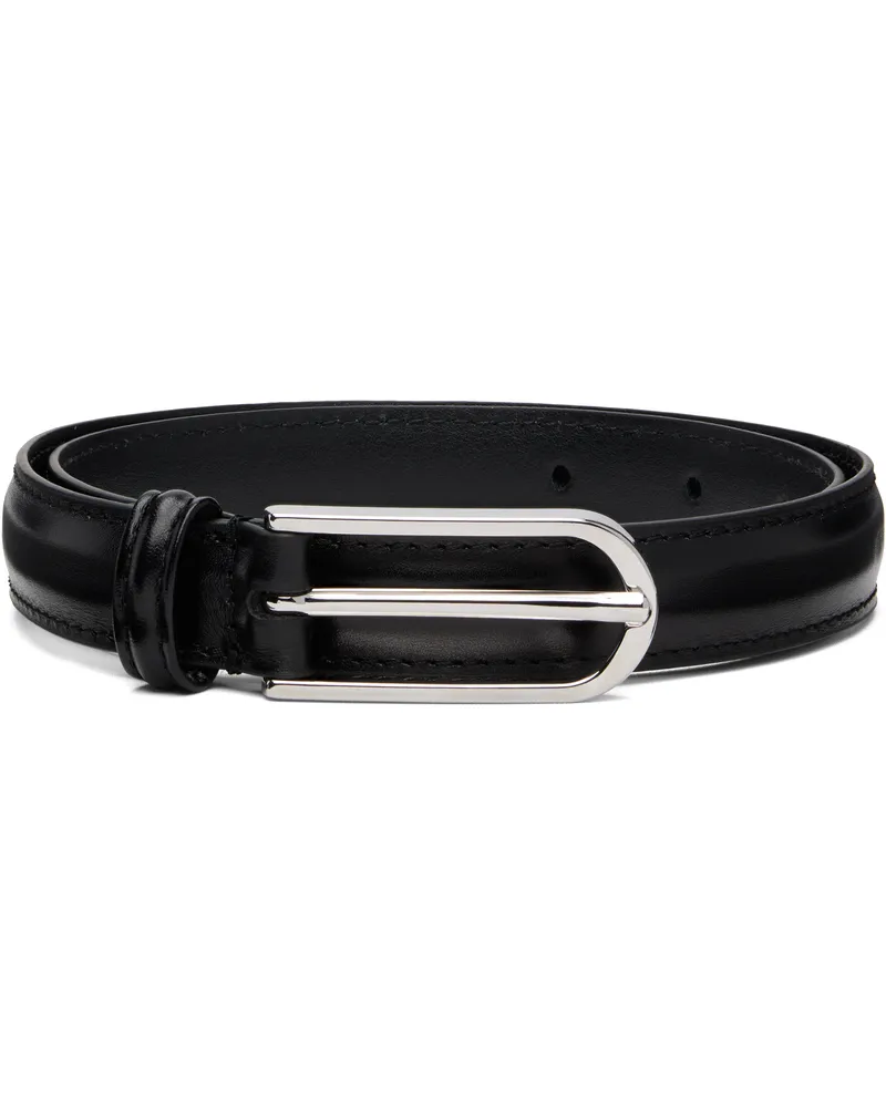 Anderson's Black Skinny Formal Stitch Leather Belt N1