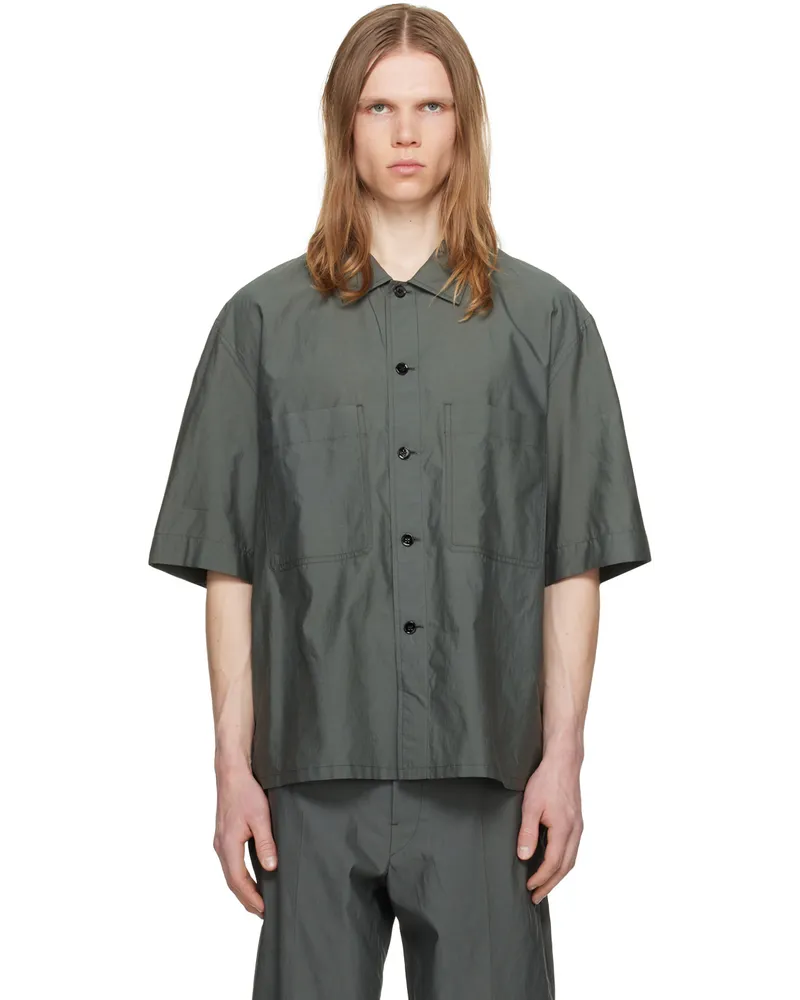 Christophe Lemaire Green Washed Shirt Bkasphalt
