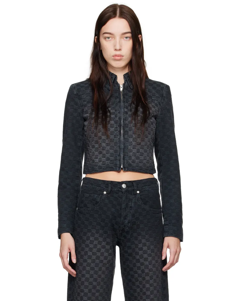 MISBHV Black Jacquard Monogram Denim Jacket Black