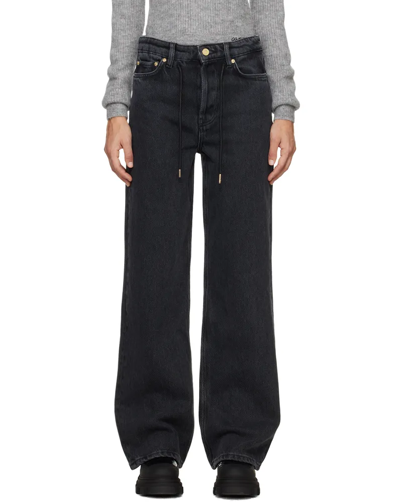 Ganni Black Drawstring Jeans 006
