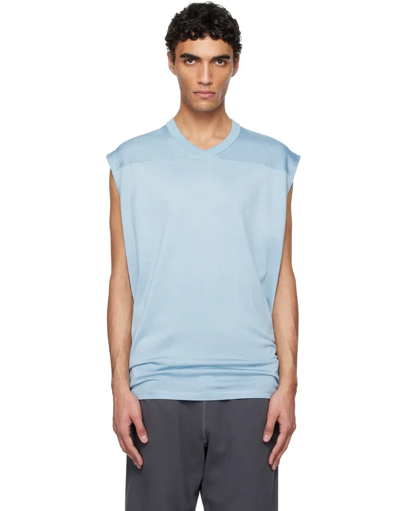 nanamica Blue Rayon Cotton N/S Tank Top Blue