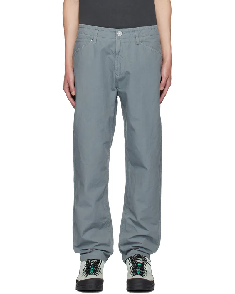Stone Island Gray Straight-Leg Trousers V0066
