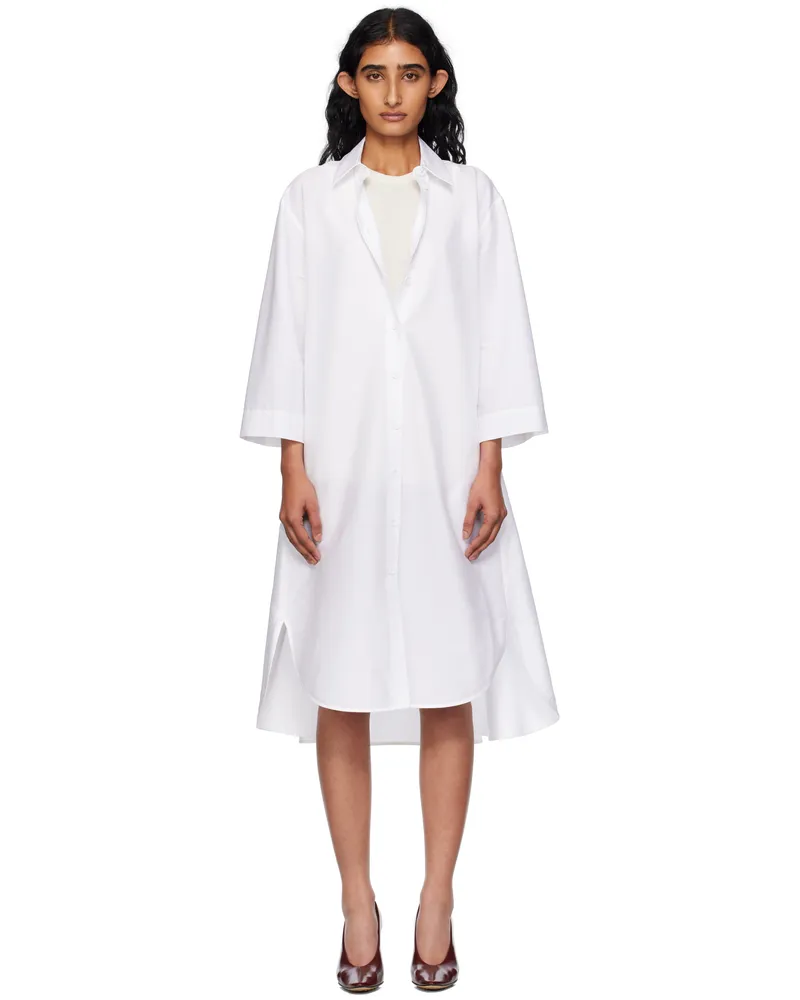 Max Mara White Sella Midi Dress 007