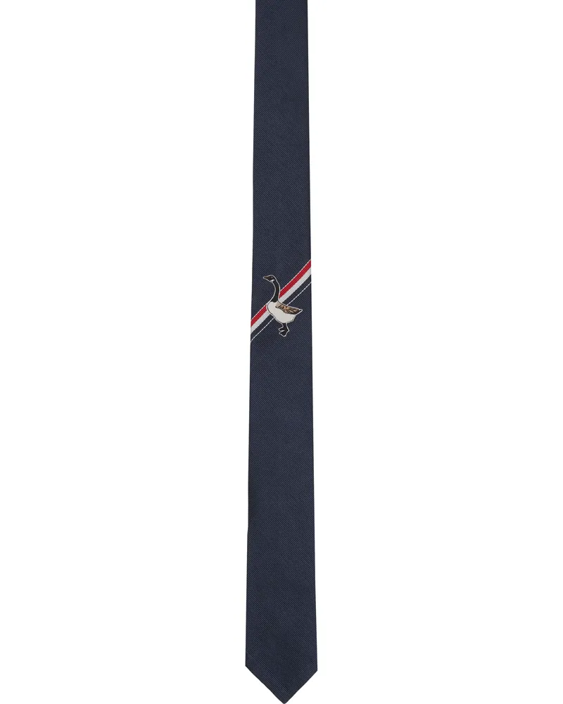 Thom Browne Navy Jacquard Goose Icon Tie 415navy