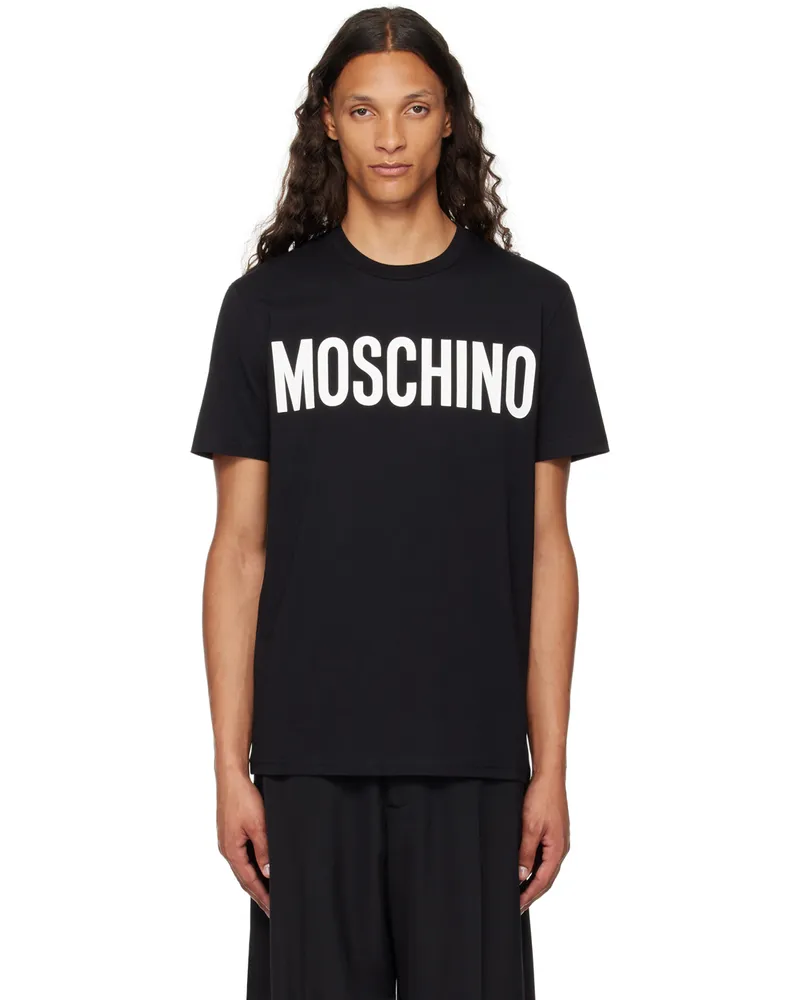 Moschino Black Printed-Logo T-Shirt Multi