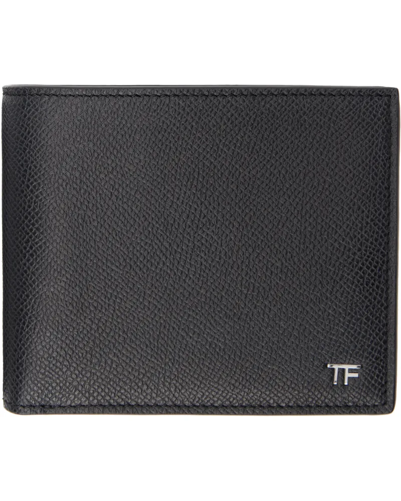 Tom Ford Black Small Grain Leather Bifold Wallet Black