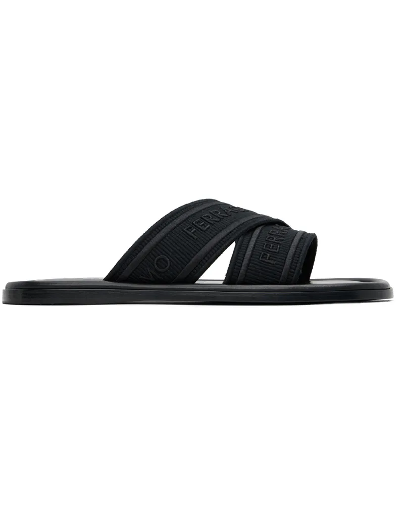 Ferragamo Black Laurene Sandals 001