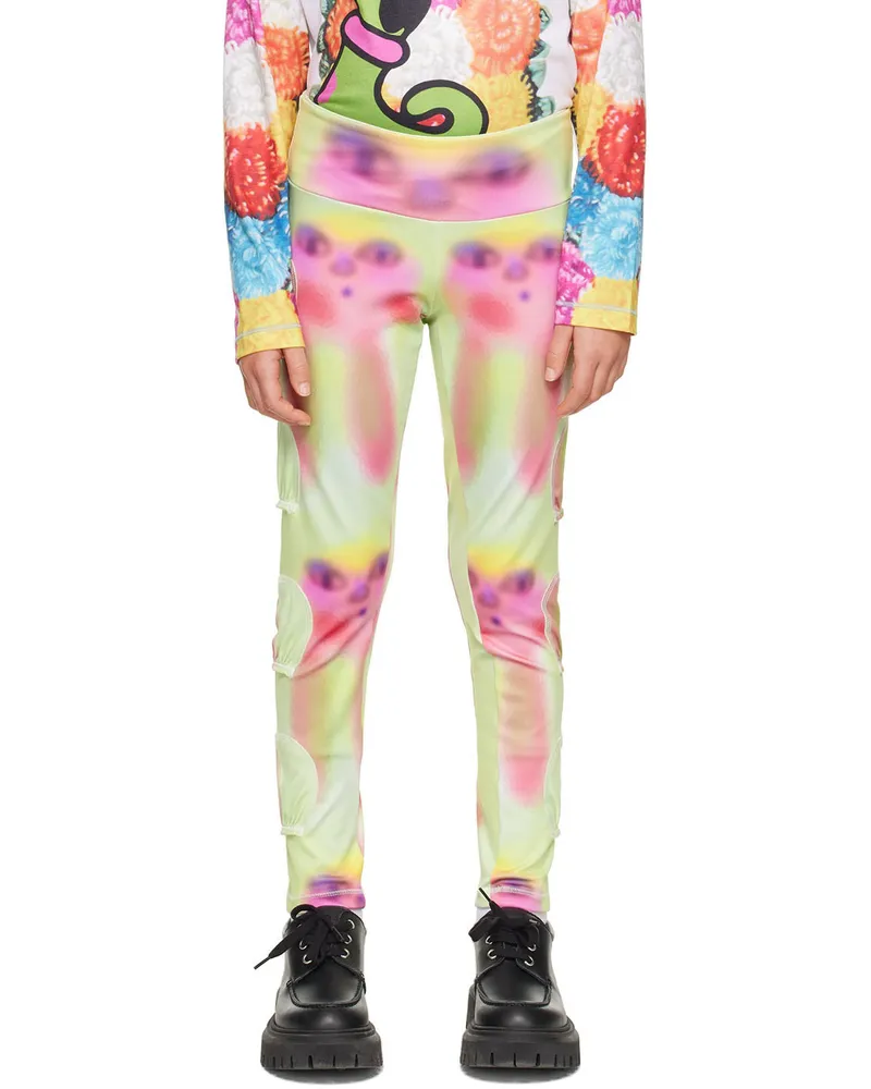 CHOPOVA LOWENA SSENSE Exclusive Kids Green Spray Paint Alien Tennis Ball Leggings Multi