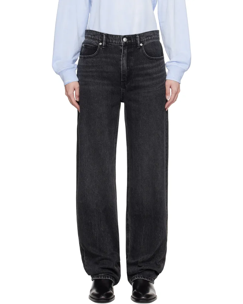 Alexander Wang Black EZ Mid-Rise Logo Jeans Grey