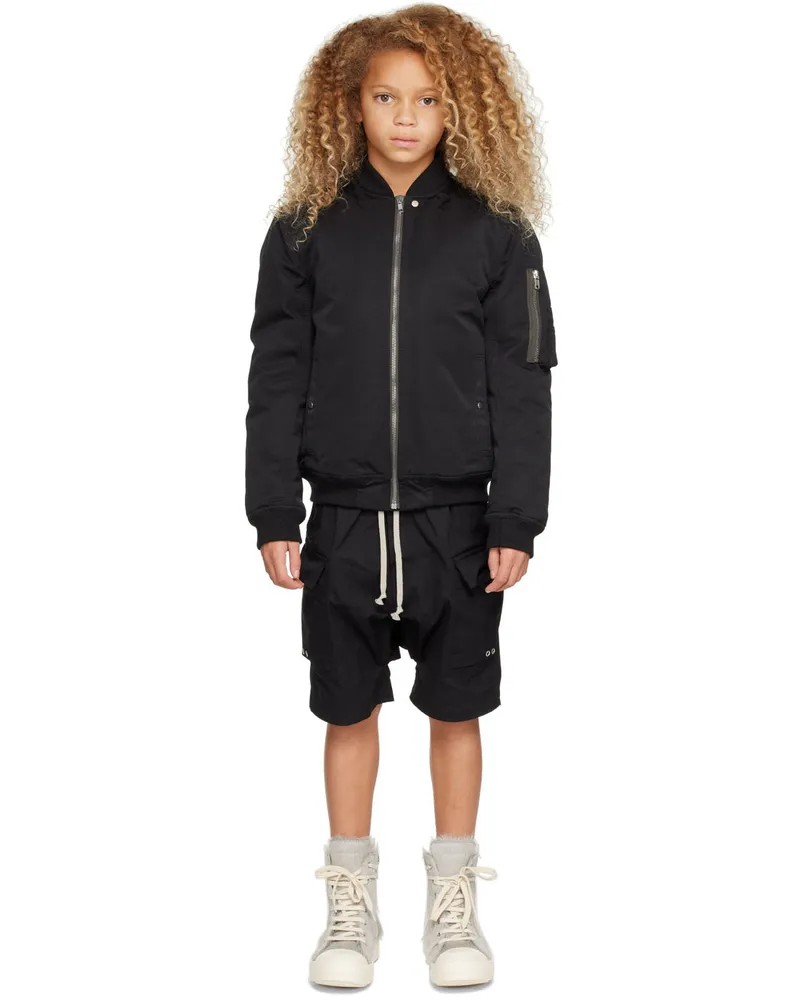 Rick Owens Kids Black Flight Bomber Down Jacket 09