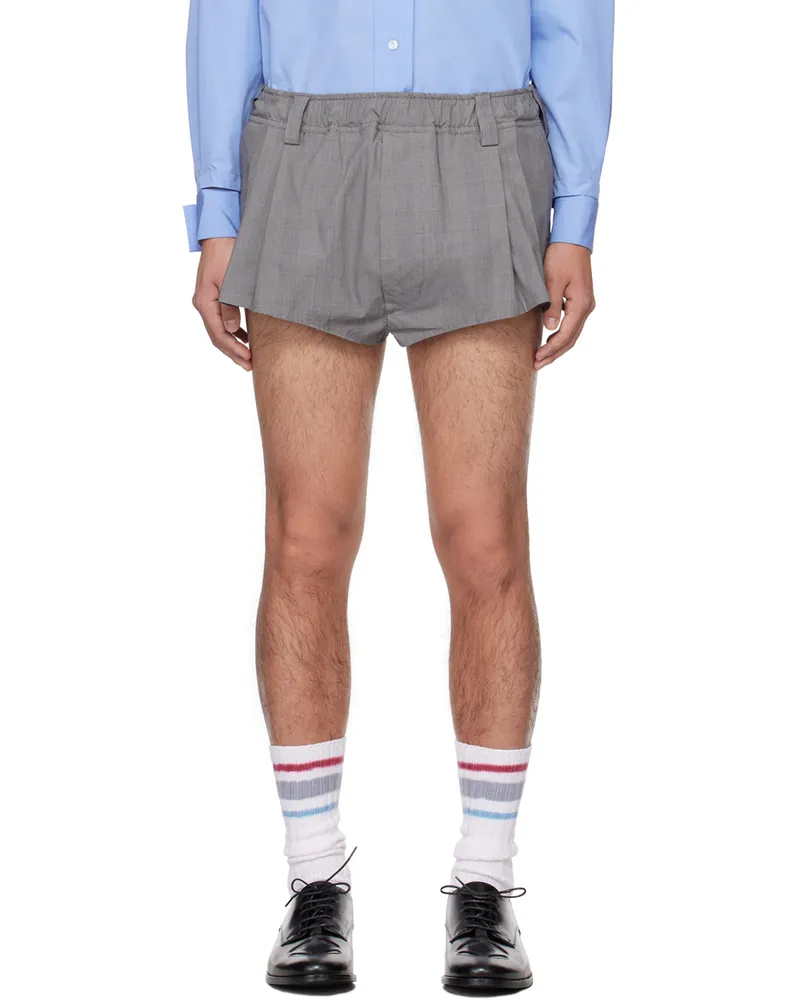 Meryll Rogge Black & White Micro Shorts Black