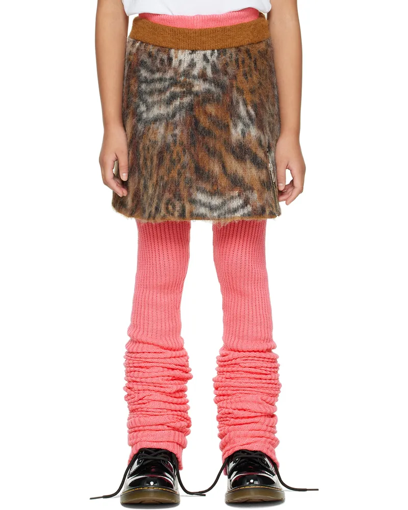 Doublet Kids Tan Leopard Skirt Natural