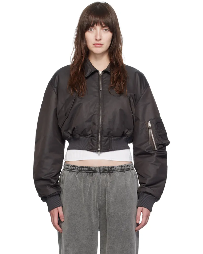 Acne Studios Gray Relaxed-Fit Bomber Jacket Aa2