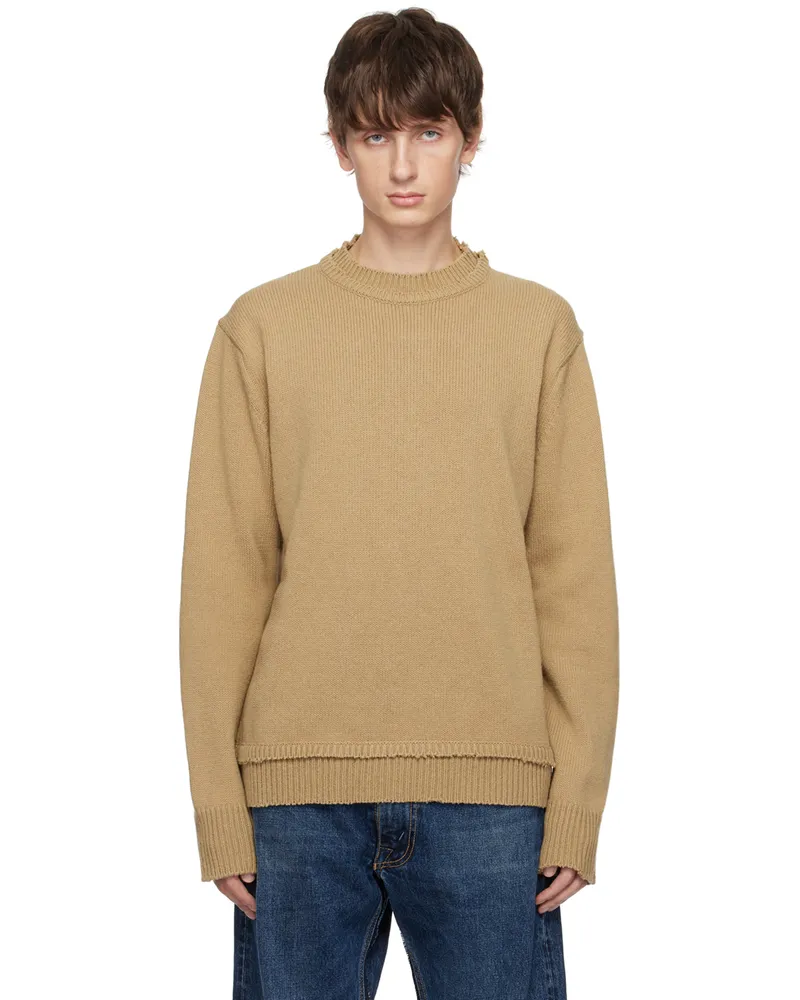 Maison Margiela Beige Elbow Patch Sweater Col.
