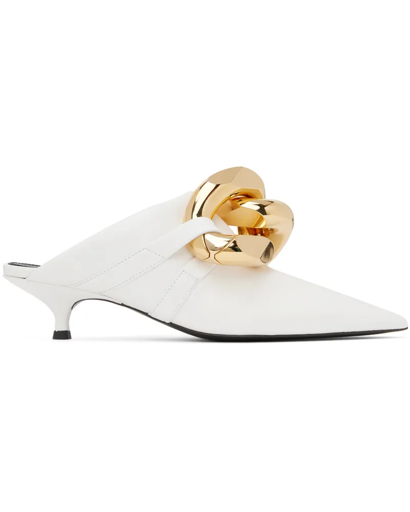 J.W.Anderson White Chain Kitten Mules 101