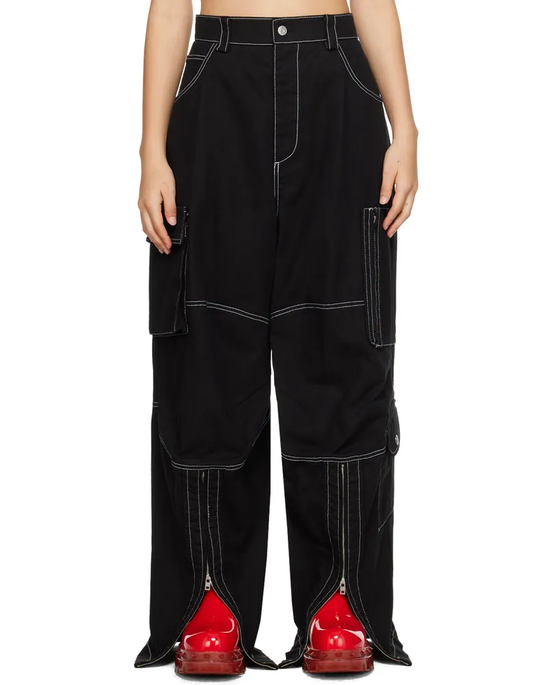 WE 11 DONE Black Topstitching Jeans Black
