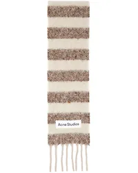 Acne Studios Brown & Beige Stripe Alpaca Scarf Aip