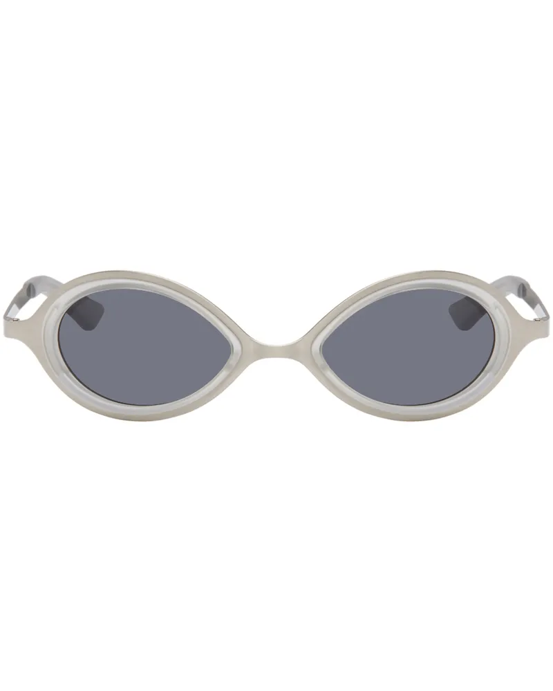 Song For The Mute SSENSE Exclusive Silver 'The Goggle' Sunglasses Brushed