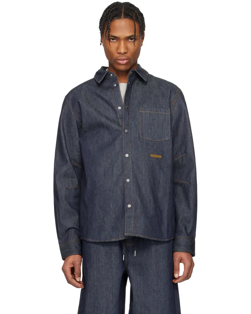 Helmut Lang Indigo Curved Classic Denim Shirt Raw