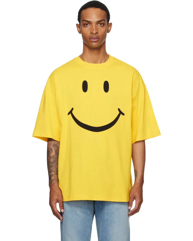 Moschino Yellow Organic Cotton Smiley® T-shirt Multi