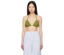 Green Halter Bikini Top