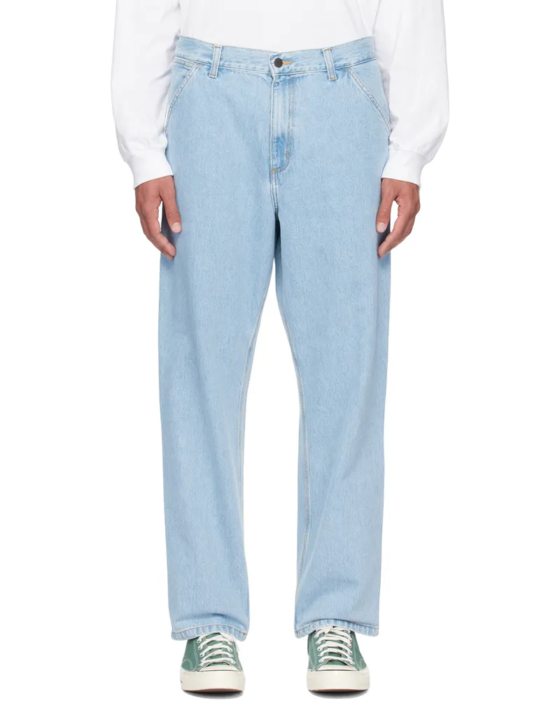 Carhartt WIP Blue Single Knee Jeans 01