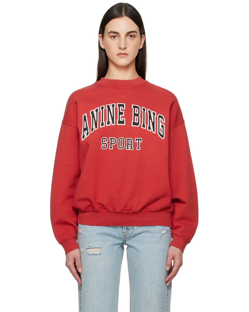 Anine Bing Red Jaci Sweatshirt Red