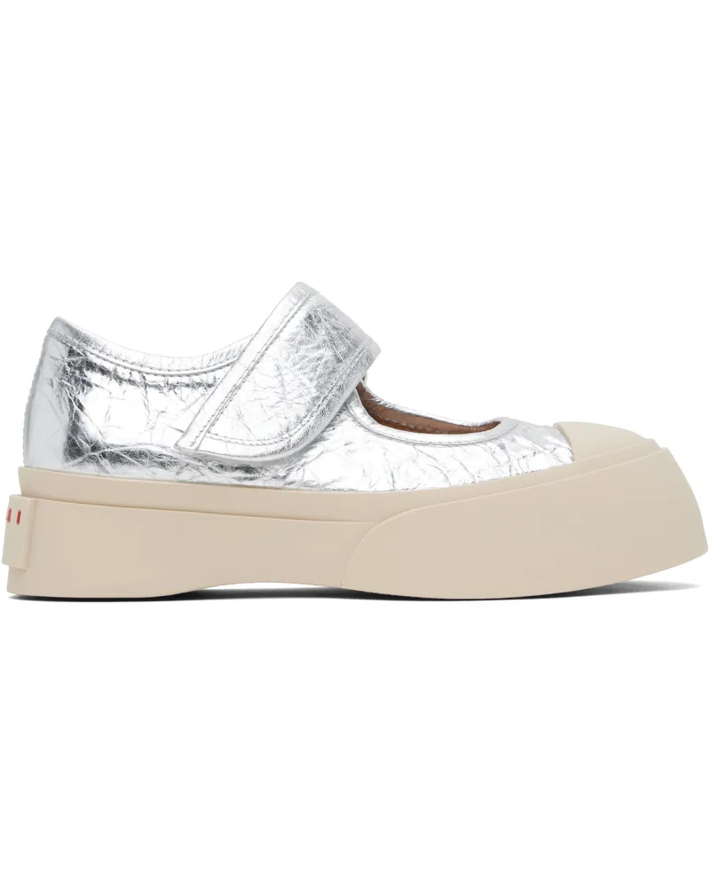 Marni Silver Leather Mary Jane Sneakers 00n20