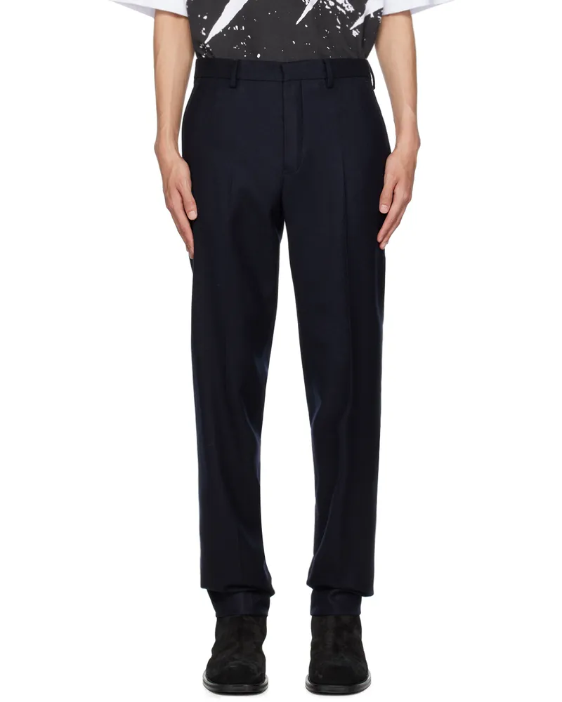 Dries van Noten Navy Slim-Fit Trousers 509