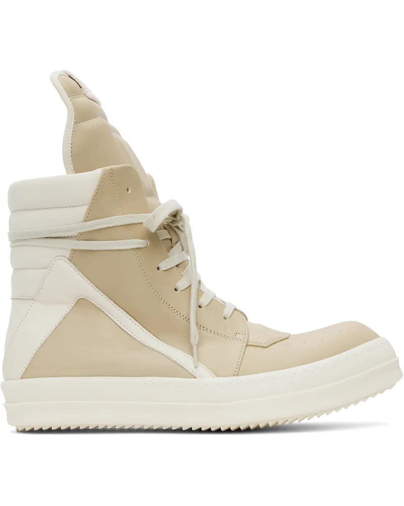 Rick Owens Beige Hollywood Geobasket Sneakers 8111