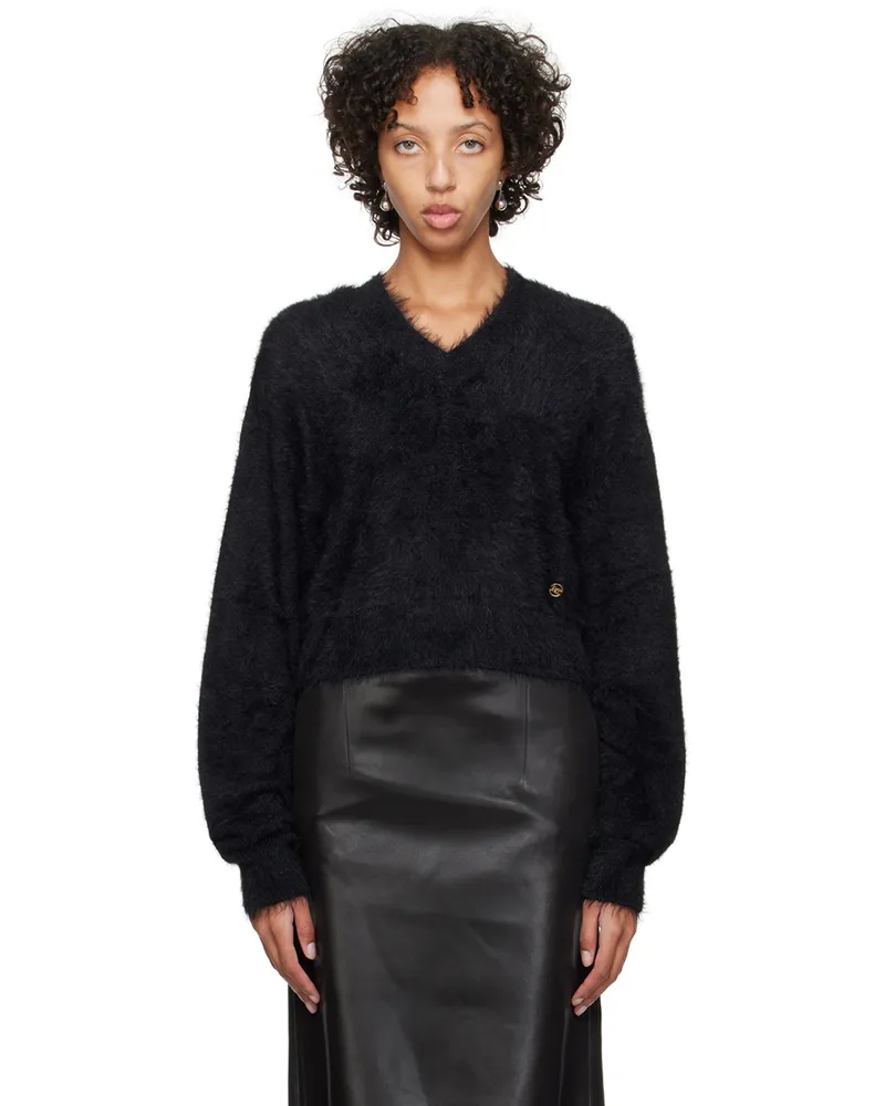 RECTO Black Cropped Sweater Black