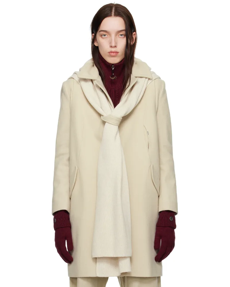 Hyein Seo Beige Hood Muffler Coat Ivory