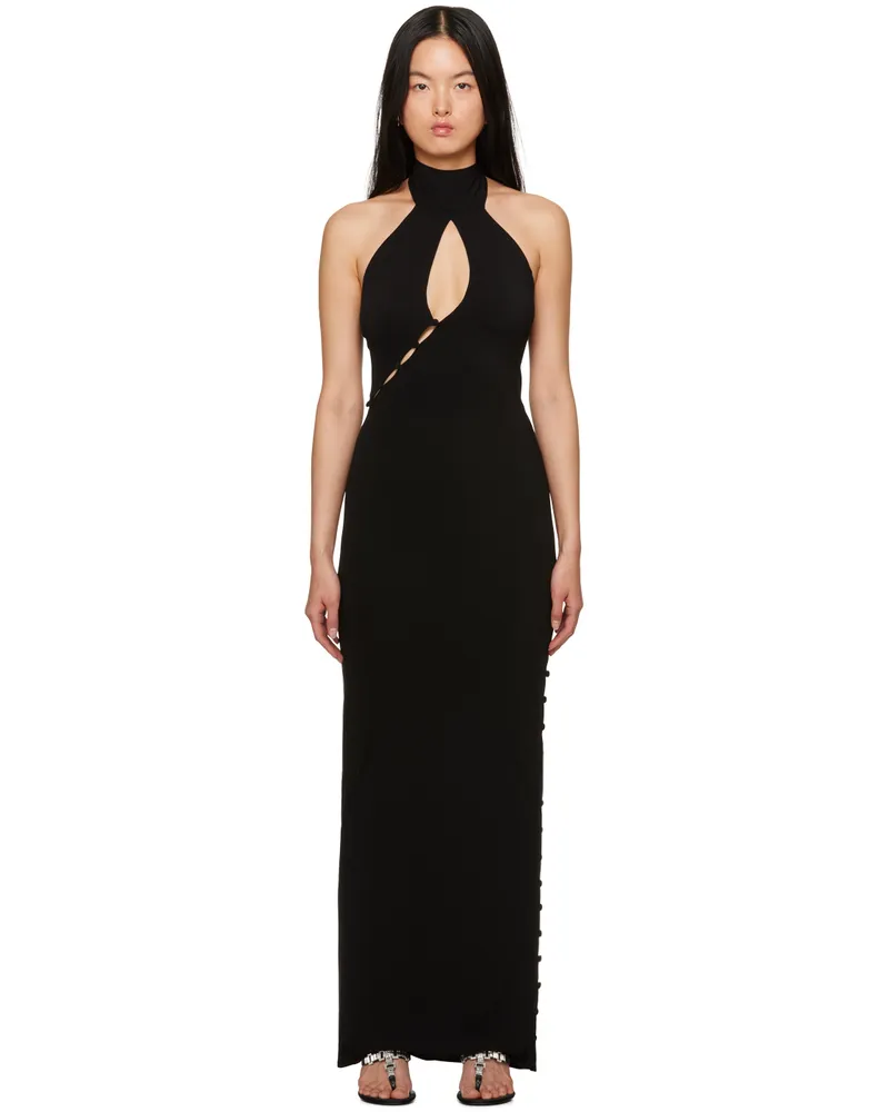 Magda Butrym Black Button Maxi Dress Black