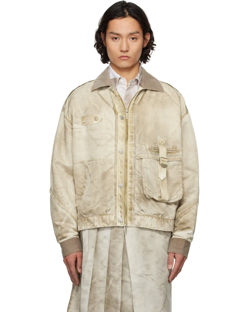 Feng Chen Wang Gray Sandwashed Nylon Jacket Sandwashed