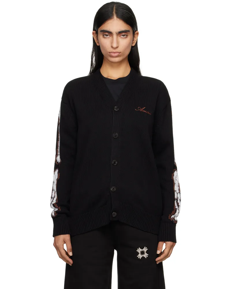 Amiri Black Bones Cardigan Black