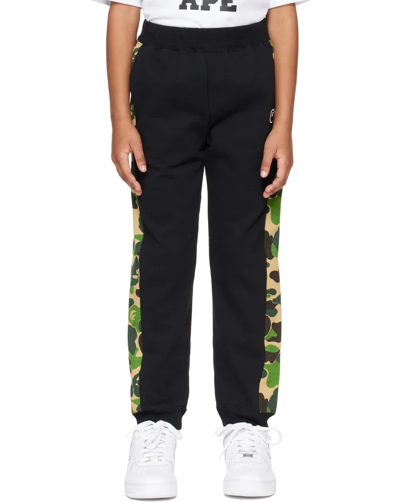 BAPE Kids Black ABC Camo One Point Sweatpants Blk-black