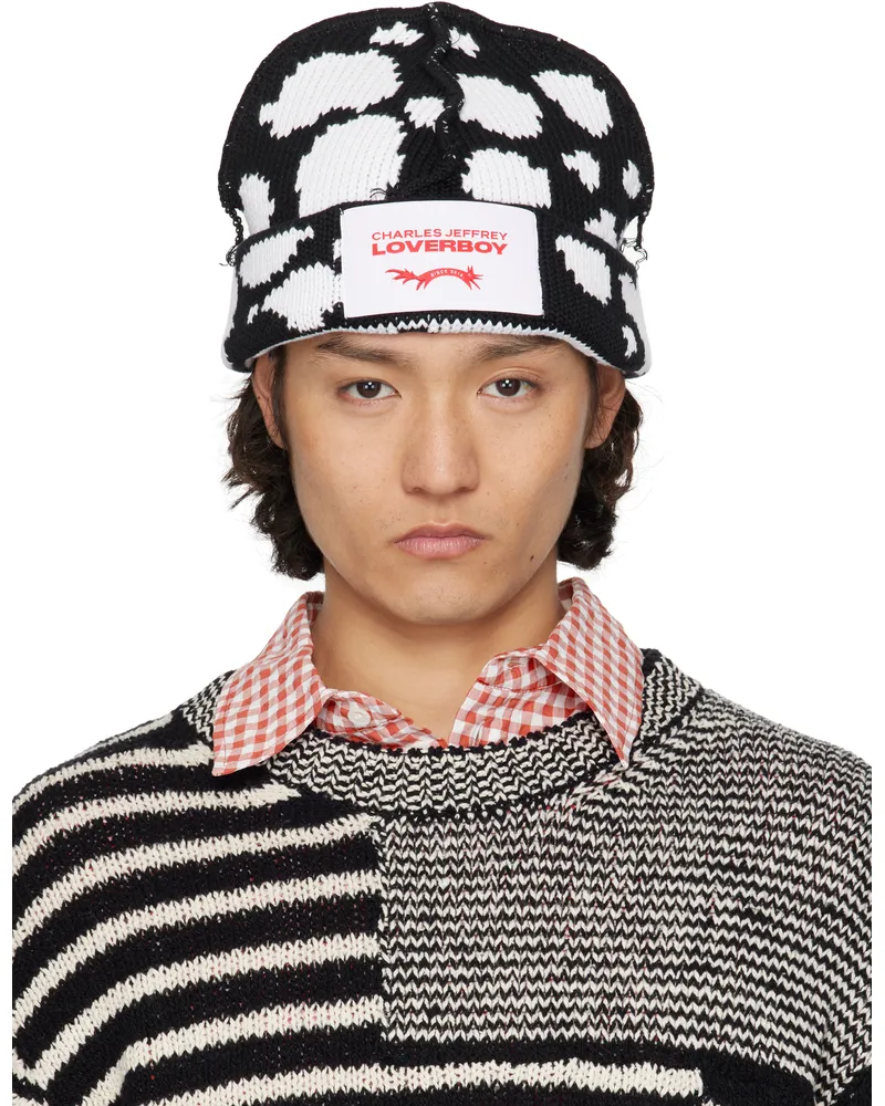 Charles Jeffrey Loverboy Black & White Loverboy Beanie Black