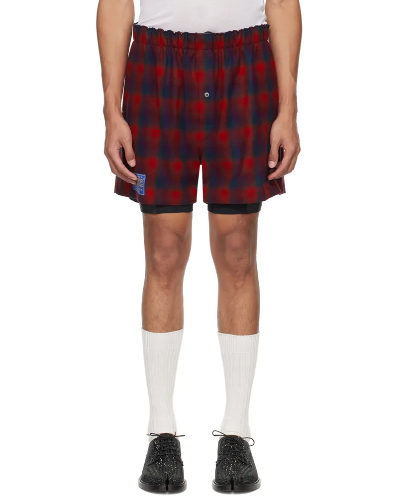Maison Margiela Red Check Shorts 001f