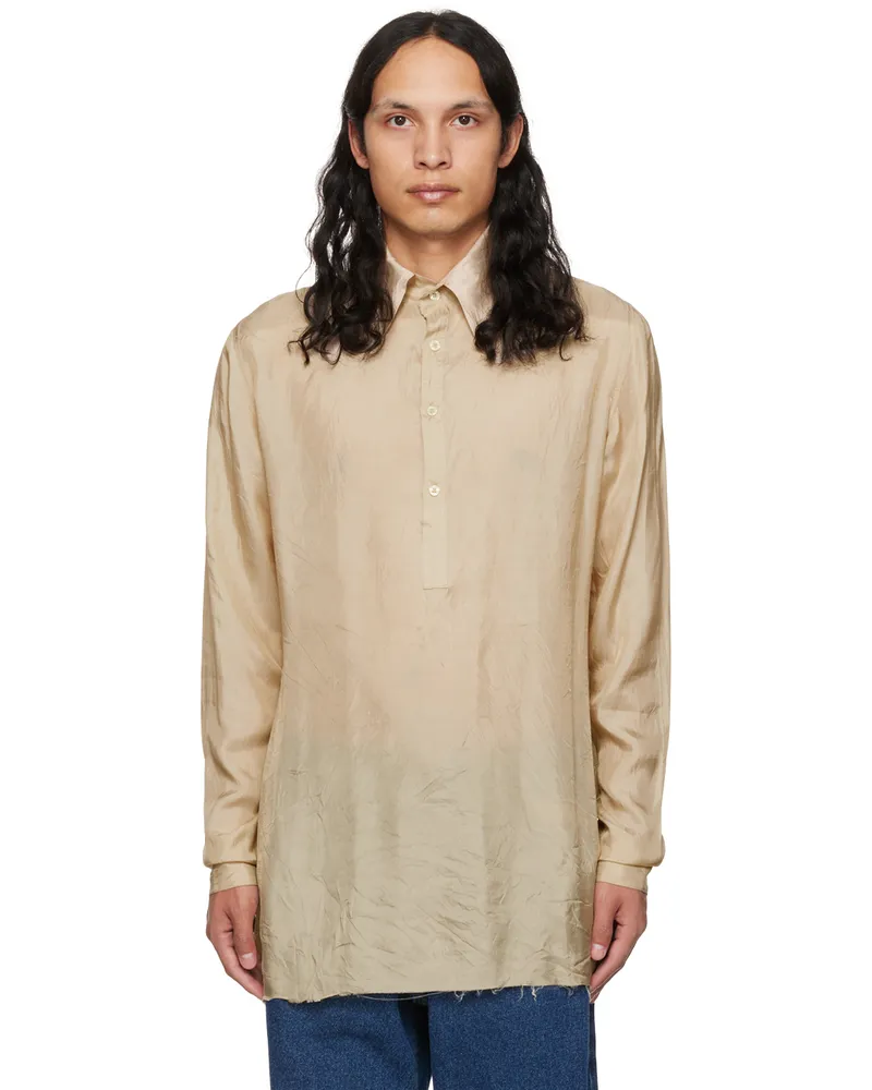Edward Cuming SSENSE Exclusive Beige Fitted Polo Beige