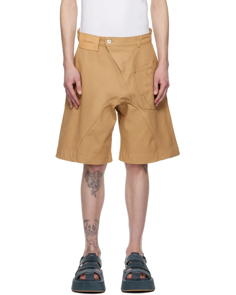 J.W.Anderson Beige Twisted Workwear Shorts 130
