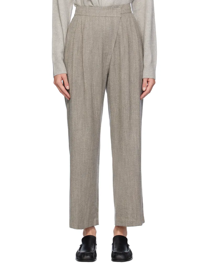 AMOMENTO Gray Wrap Trousers Grey