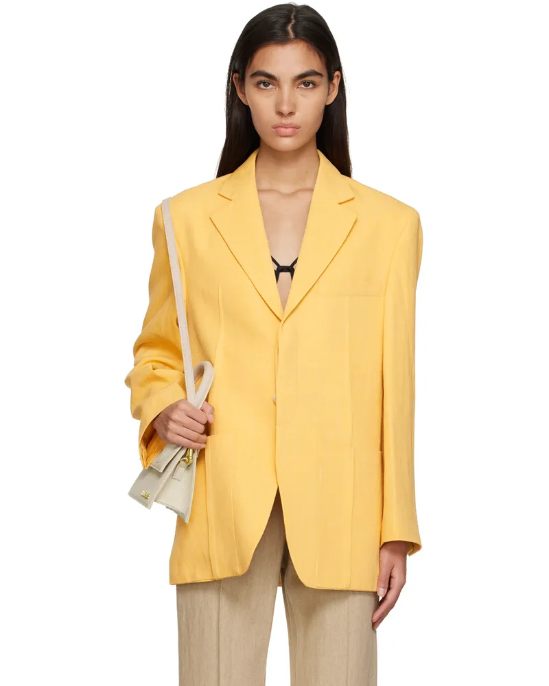 Jacquemus Yellow Le Raphia 'La Veste d'Homme' Blazer 250