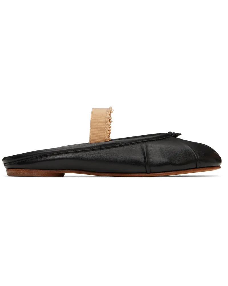 Maison Margiela Black Tabi Elastic Band Mules Ha334