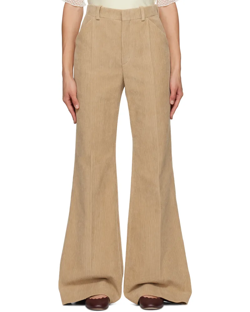 Chloé Beige Creased Trousers 278
